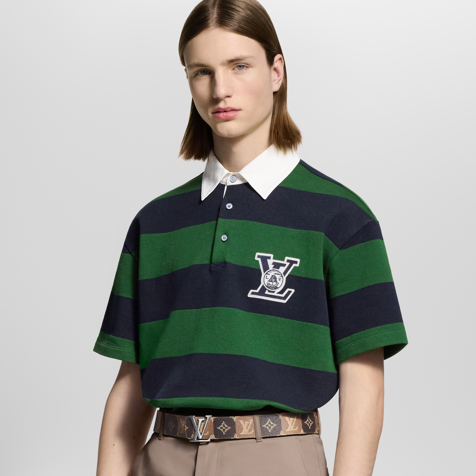 Striped Short-Sleeved Polo Shirt   in Men's Ready-to-Wear T-shirts and Polos collections by Louis Vuitton (Product zoom)